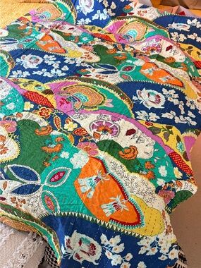 Reversible boho quilt/throw… brand new!